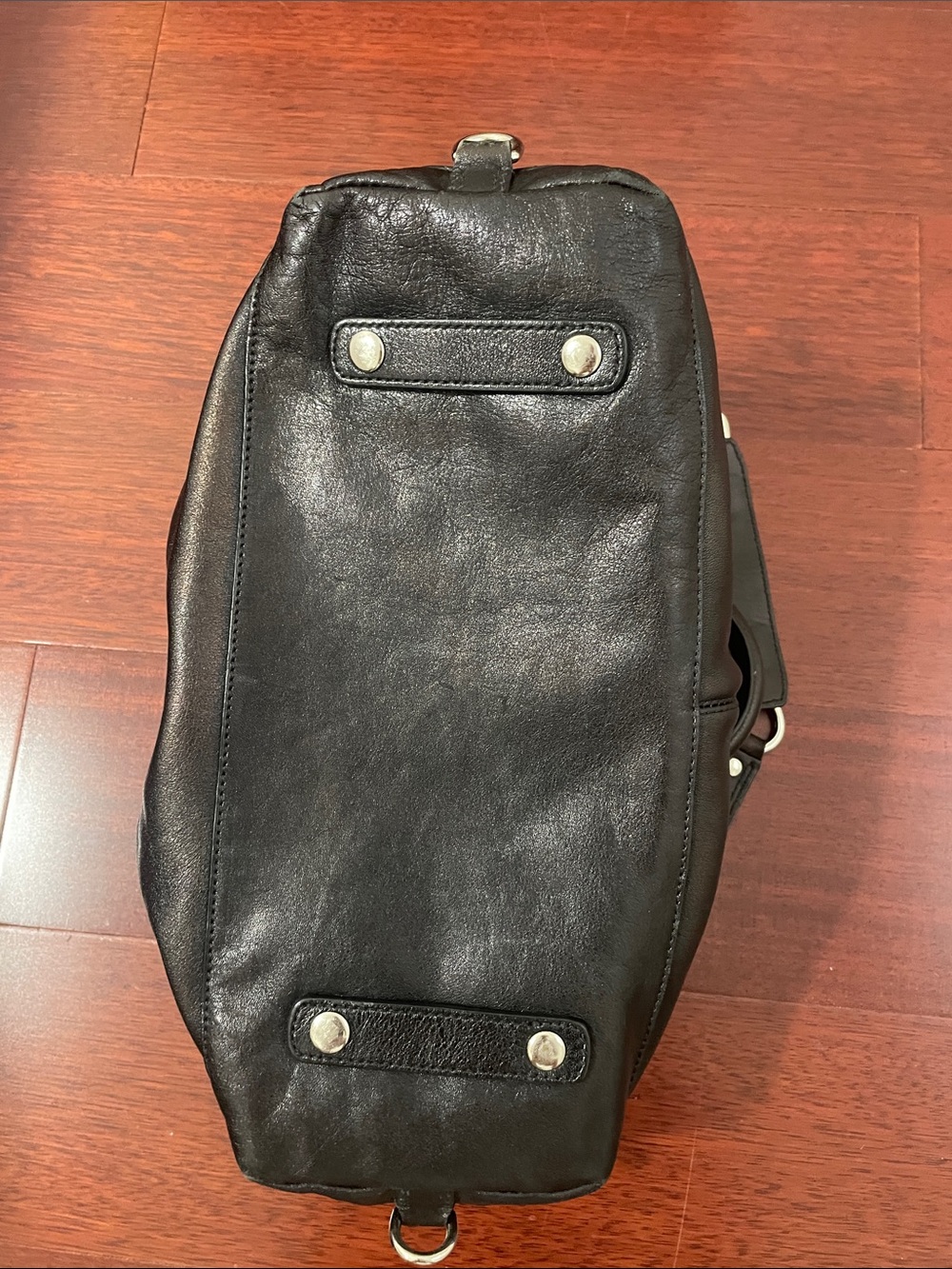 COACH Ashley Shimmering Black Leather Satchel Handbag - Picture 13 of 15